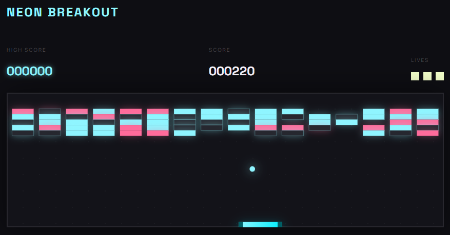 Neon Breakout — AI-built browser game